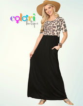 Cargar imagen en el visor de la galería, Plus Leopard Print Maxi Dress
