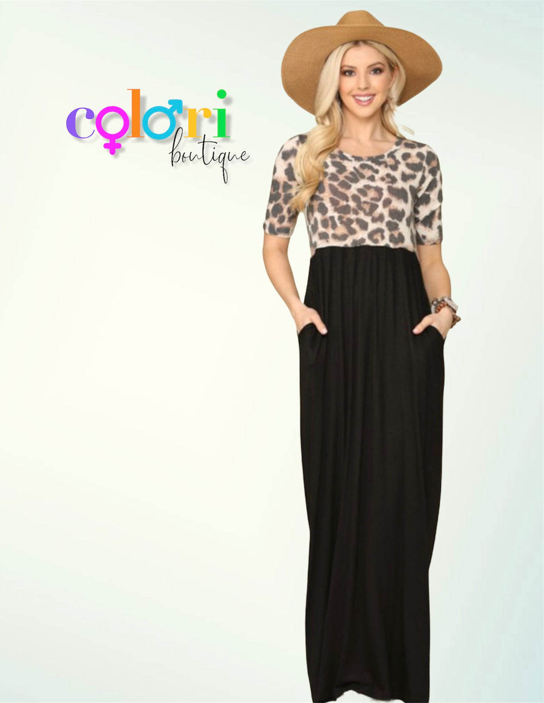 Plus Leopard Print Maxi Dress